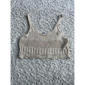 Women's Knit Tank Top Size L Beige